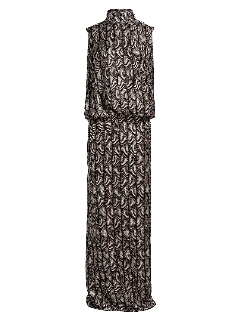 Debo Geometric Drape Gown