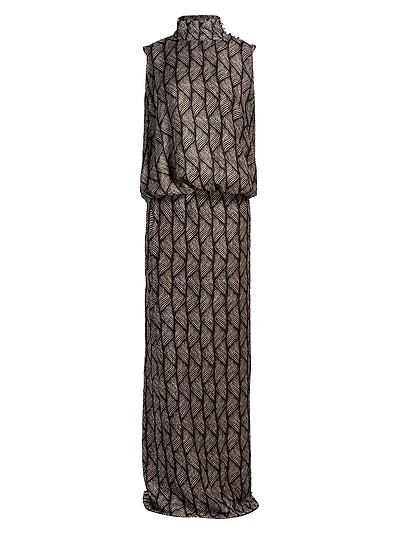 Debo Geometric Drape Gown