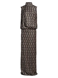 Debo Geometric Drape Gown