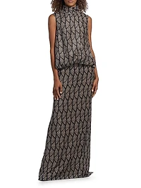 Debo Geometric Drape Gown