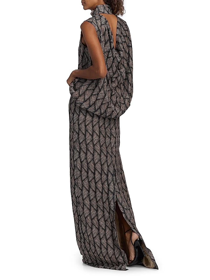 Debo Geometric Drape Gown