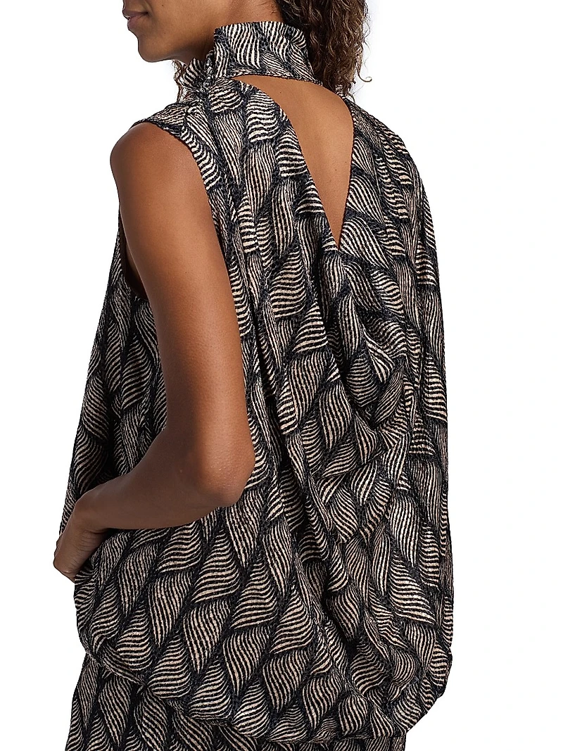 Debo Geometric Drape Gown