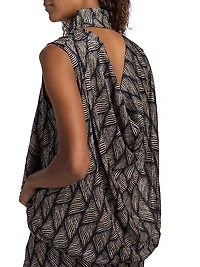 Debo Geometric Drape Gown