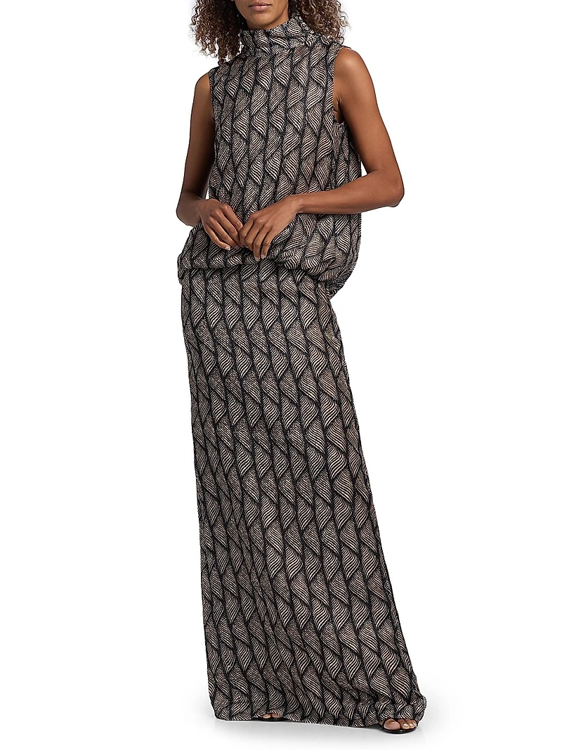 Debo Geometric Drape Gown