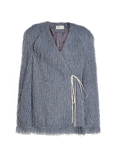 Rivla Fringed Short Collarless Coat