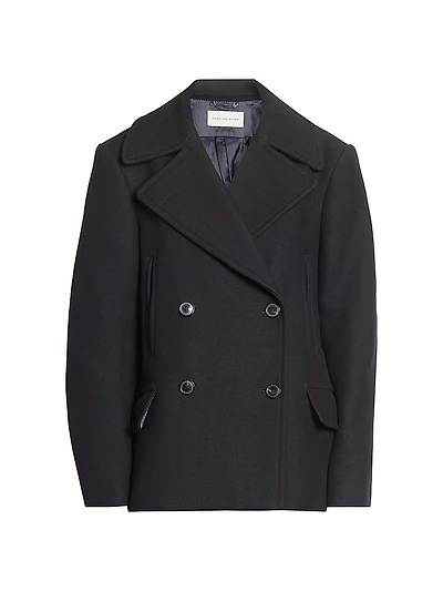 Vafel Double-Breasted Wool-Blend Oversized Jacket