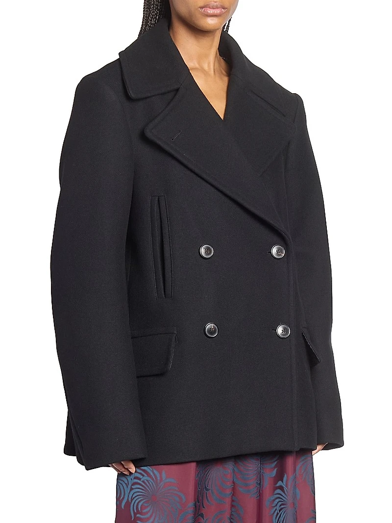Vafel Double-Breasted Wool-Blend Oversized Jacket