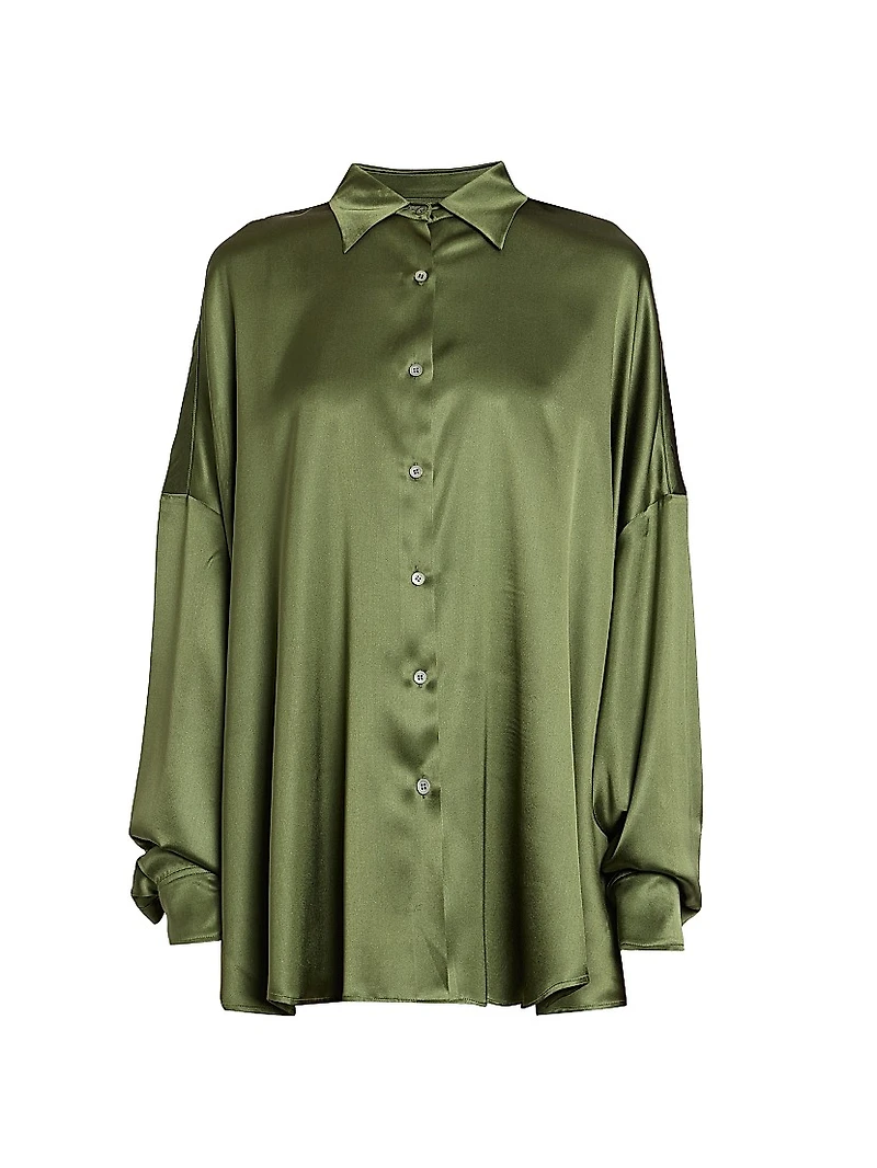 Casia Oversized Stretch Silk Shirt