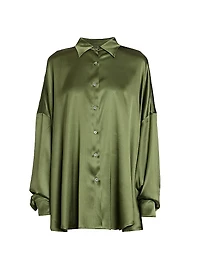 Casia Oversized Stretch Silk Shirt