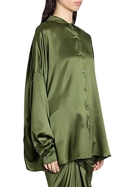 Casia Oversized Stretch Silk Shirt