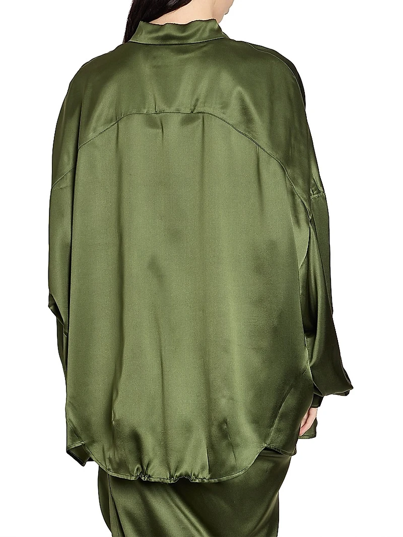 Casia Oversized Stretch Silk Shirt