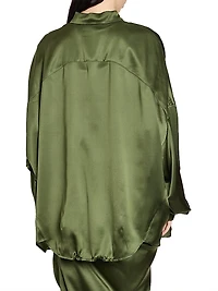 Casia Oversized Stretch Silk Shirt