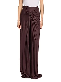Humila Knotted Jersey Sheath Maxi Skirt