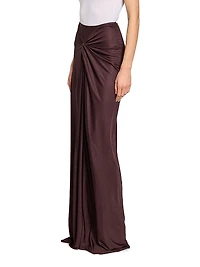 Humila Knotted Jersey Sheath Maxi Skirt