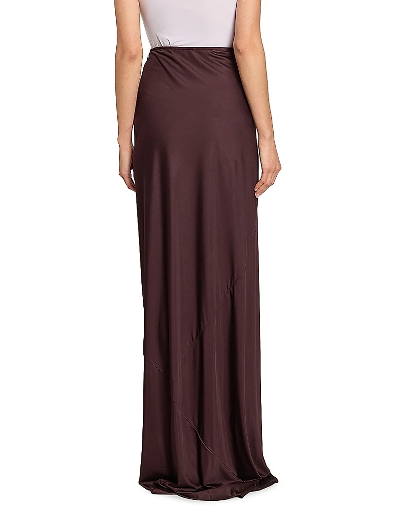 Humila Knotted Jersey Sheath Maxi Skirt