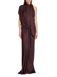 Humila Knotted Jersey Sheath Maxi Skirt