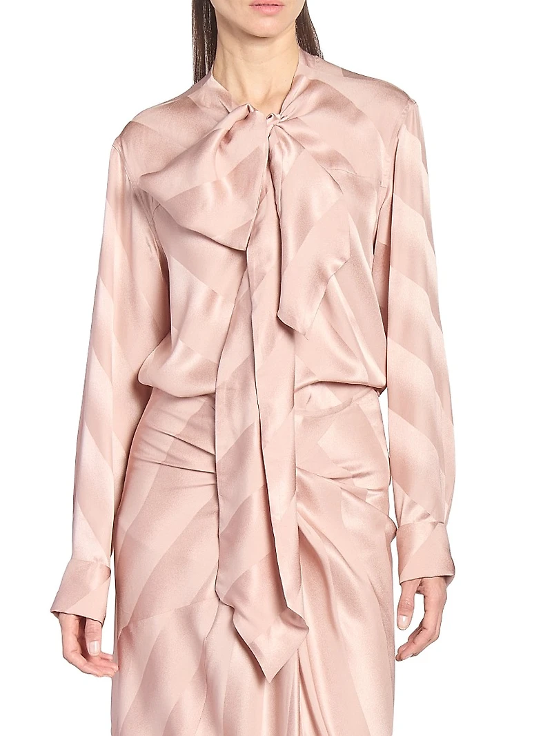 Curbi Striped Silk Blouse