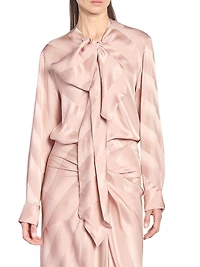 Curbi Striped Silk Blouse