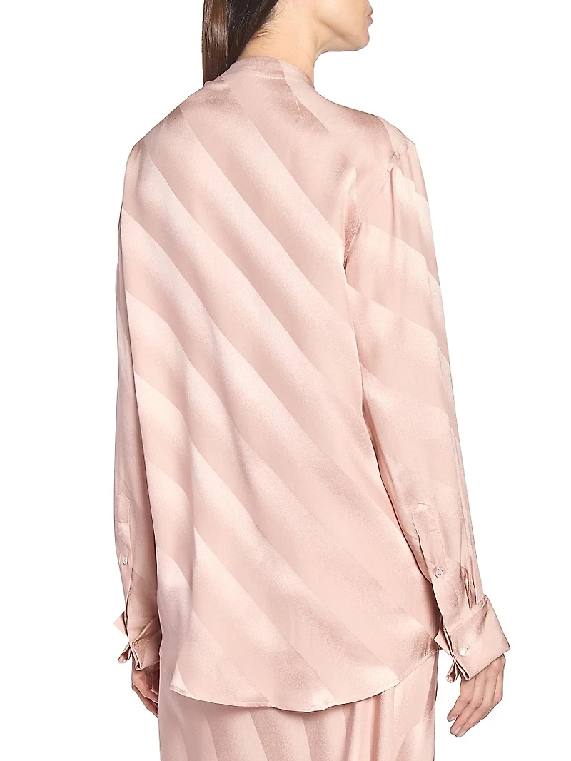 Curbi Striped Silk Blouse