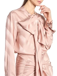 Curbi Striped Silk Blouse