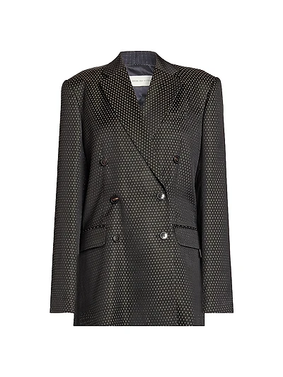 Bastis Jacquard Double-Breasted Blazer