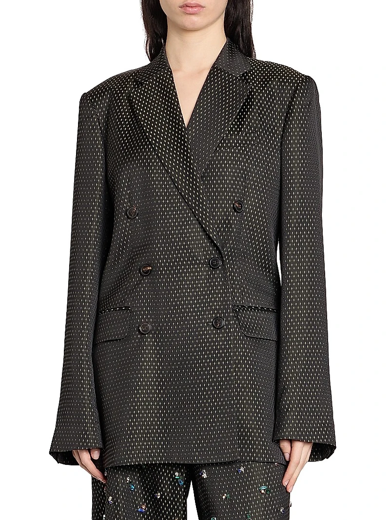 Bastis Jacquard Double-Breasted Blazer