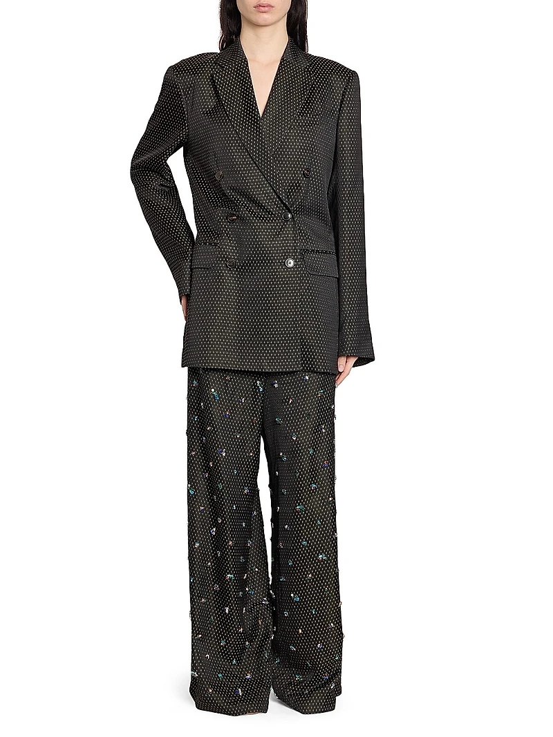 Bastis Jacquard Double-Breasted Blazer