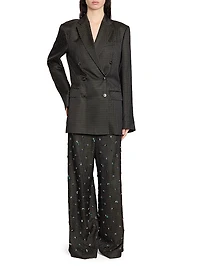 Bastis Jacquard Double-Breasted Blazer