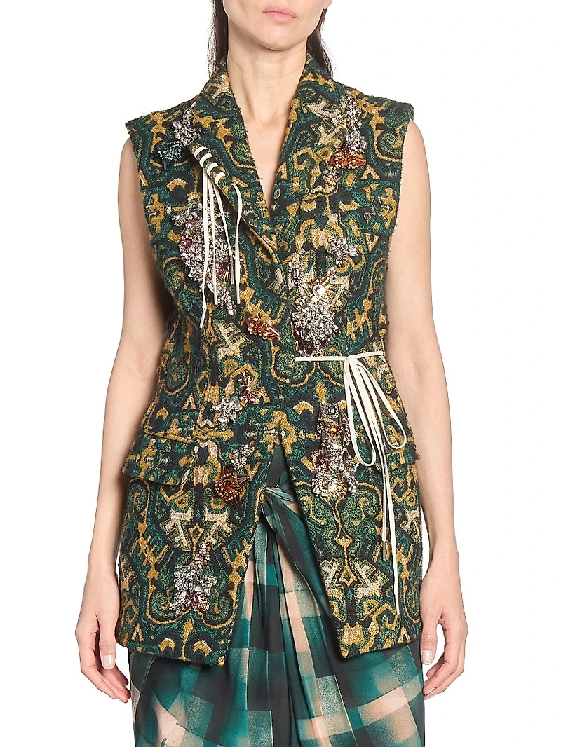 Bimbila Embellished Jacquard Blazer