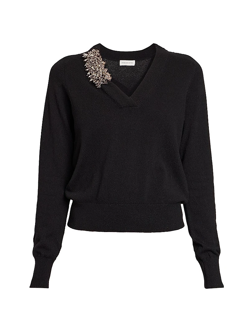 Tinker Embellished-Trim Cashmere Sweater
