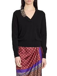 Tinker Embellished-Trim Cashmere Sweater