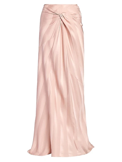 Smila Striped Silk Maxi Skirt