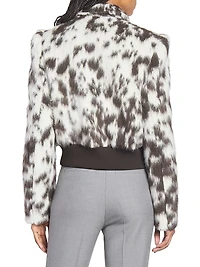 Vudy Cow-Print Wool-Blend Jacquard Jacket