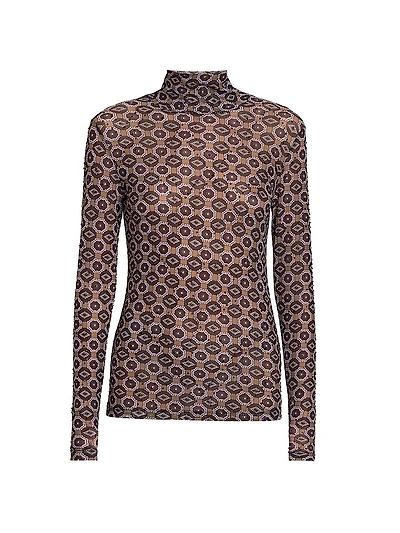 Hoyser Printed Turtleneck Top