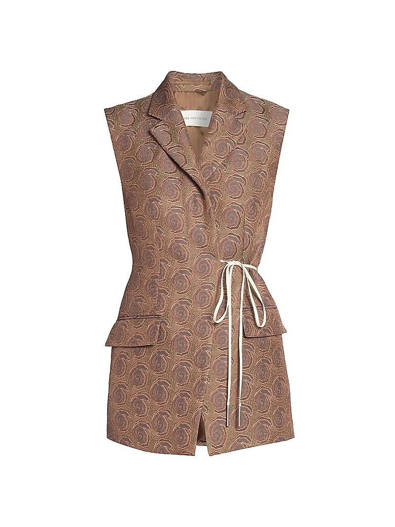 Bimbila Printed Sleeveless Blazer