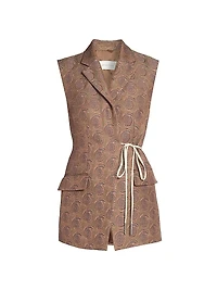 Bimbila Printed Sleeveless Blazer