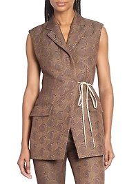 Bimbila Printed Sleeveless Blazer