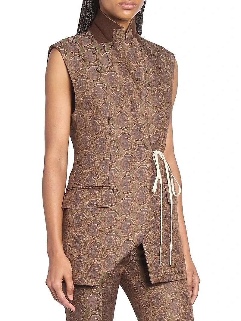Bimbila Printed Sleeveless Blazer
