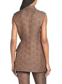Bimbila Printed Sleeveless Blazer