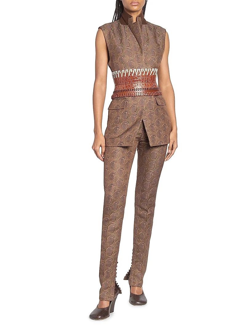 Bimbila Printed Sleeveless Blazer
