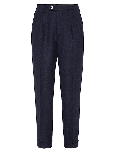 Textured Stripe Diagonal Leisure Fit Trousers