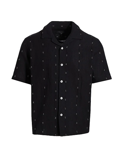 Avery Embroidered Cotton-Linen Shirt