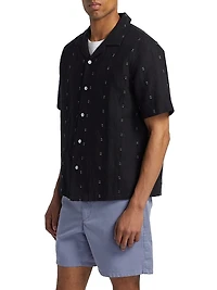 Avery Embroidered Cotton-Linen Shirt