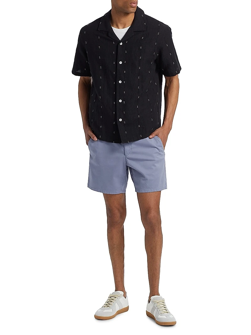 Avery Embroidered Cotton-Linen Shirt