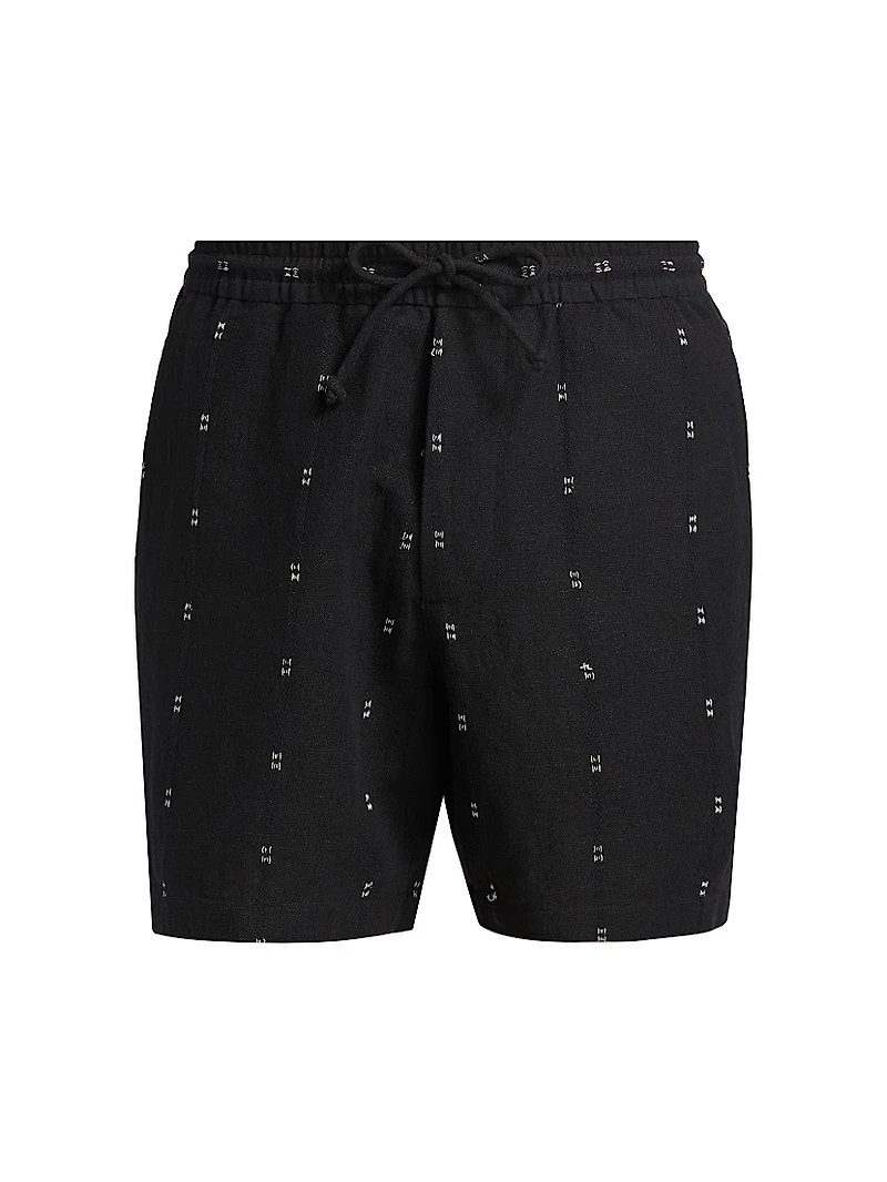 Marc Embroidered Cotton-Linen Shorts