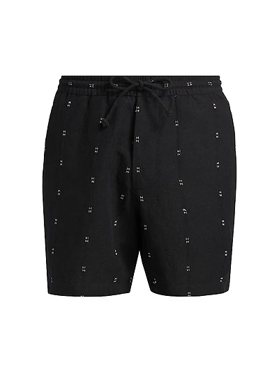 Marc Embroidered Cotton-Linen Shorts