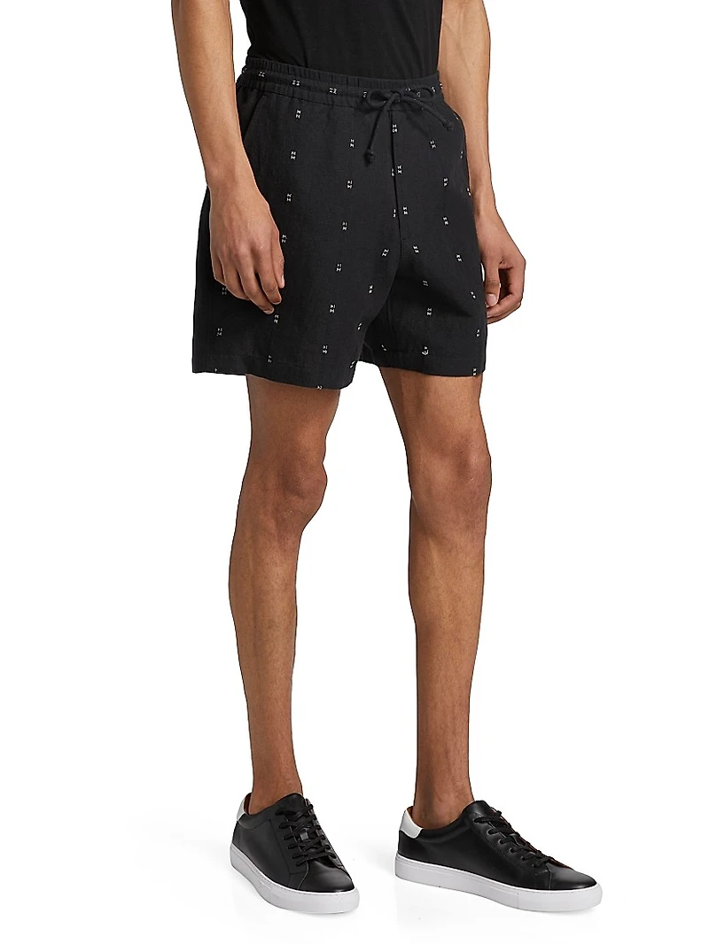 Marc Embroidered Cotton-Linen Shorts