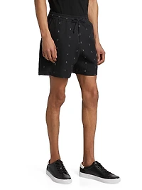 Marc Embroidered Cotton-Linen Shorts