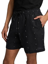 Marc Embroidered Cotton-Linen Shorts