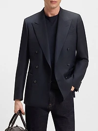 Beckham x Boss Double-Breasted Blazer in Stretch Wool
